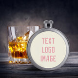 Custom Cream Light Pink Hip Flask
