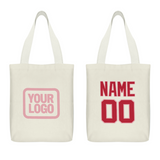 Custom Cream Red Canvas Tote Bag