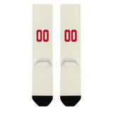 Custom Cream Red Knee-High Sock