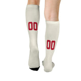 Custom Cream Red Knee-High Sock