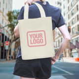 Custom Cream Red Canvas Tote Bag