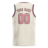 Custom Cream & Light Pink Colors Design Sports Basketball Jersey