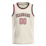 Custom Cream & Light Pink Colors Design Sports Basketball Jersey