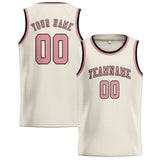 Custom Cream & Light Pink Colors Design Sports Basketball Jersey