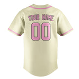 Custom Cream & Light Pink Colors Design Sports Baseball Jersey