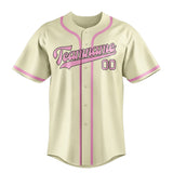 Custom Cream & Light Pink Colors Design Sports Baseball Jersey