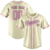 Custom Cream & Light Pink Colors Design Sports Baseball Jersey