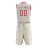 Custom Cream Light Pink Basketball Set