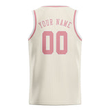 Custom Cream & Light Pink Colors Design Sports Basketball Jersey