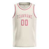 Custom Cream & Light Pink Colors Design Sports Basketball Jersey