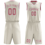 Custom Cream Light Pink Basketball Set