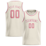 Custom Cream & Light Pink Colors Design Sports Basketball Jersey