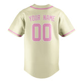 Custom Cream & Light Pink Colors Design Sports Baseball Jersey