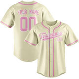 Custom Cream & Light Pink Colors Design Sports Baseball Jersey