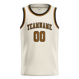 Custom Cream & Khaki Colors Design Sports Basketball Jersey