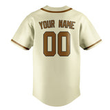 Custom Cream & Khaki Colors Design Sports Baseball Jersey