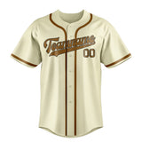 Custom Cream & Khaki Colors Design Sports Baseball Jersey