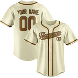 Custom Cream & Khaki Colors Design Sports Baseball Jersey