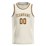 Custom Cream & Khaki Colors Design Sports Basketball Jersey