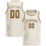 Custom Cream & Khaki Colors Design Sports Basketball Jersey