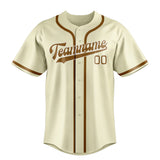 Custom Cream & Khaki Colors Design Sports Baseball Jersey