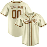 Custom Cream & Khaki Colors Design Sports Baseball Jersey