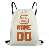 Custom Cream Orange Drawstring Bag