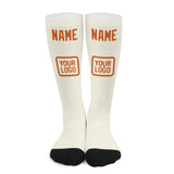 Custom Cream Orange Knee-High Sock