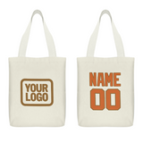 Custom Cream Orange Canvas Tote Bag