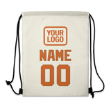 Custom Cream Orange Drawstring Bag