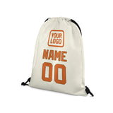Custom Cream Orange Drawstring Bag