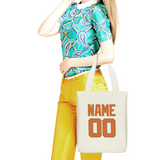 Custom Cream Orange Canvas Tote Bag