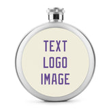 Custom Cream Light Purple Hip Flask