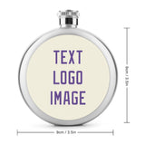 Custom Cream Light Purple Hip Flask