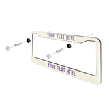 Custom Cream Light Purple License Plate Frame