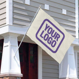 Custom Cream Light Purple Flag