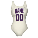 Custom Cream Purple Swimsuit