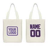 Custom Cream Purple Canvas Tote Bag