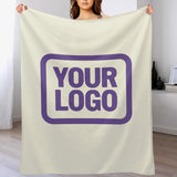 Custom Cream Light Purple Blanket