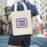 Custom Cream Purple Canvas Tote Bag
