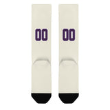 Custom Cream Purple Knee-High Sock