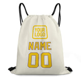 Custom Cream Gold Drawstring Bag