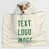 Custom Cream Emerald Green Pet Blanket