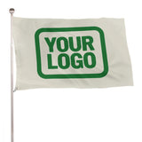 Custom Cream Emerald Green Flag