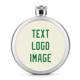 Custom Cream Emerald Green Hip Flask