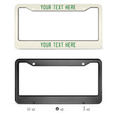 Custom Cream Emerald Green License Plate Frame
