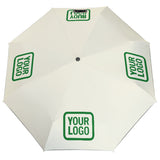 Custom Cream Emerald Green Automatic Umbrella