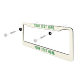Custom Cream Emerald Green License Plate Frame