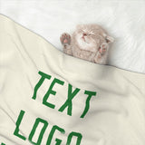 Custom Cream Emerald Green Pet Blanket
