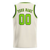 Custom Cream & Emerald Green Colors Design Sports Basketball Jersey